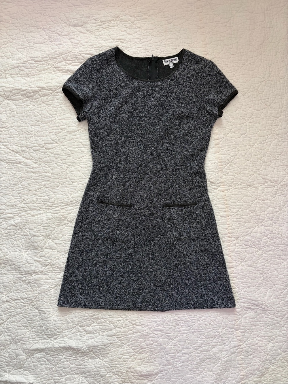 90s Francine Browner Tweed Boucle Career Dress Size 9/10